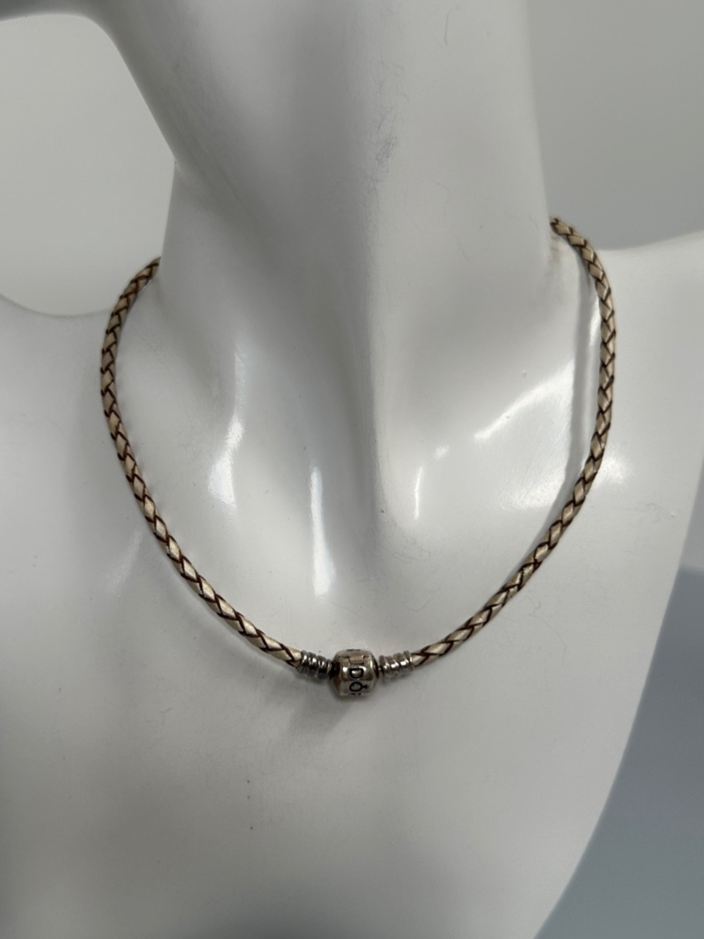 Pandora Two-Tone Braided Necklace with Signature Bead